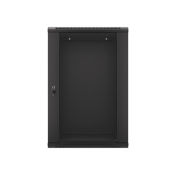 LANBERG 19'' RACKOVÁ SKRIŇA PRO MONTÁŽ NA STENU 18U/600X450 (FLAT PACK) S PROSKLENÝMI DVERMI ČIERNA V2