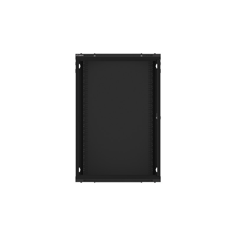 LANBERG 19'' RACKOVÁ SKRIŇA PRO MONTÁŽ NA STENU 18U/600X450 (FLAT PACK) S PROSKLENÝMI DVERMI ČIERNA V2
