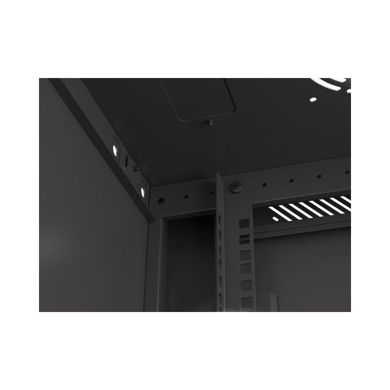 LANBERG 19'' RACKOVÁ SKRIŇA PRO MONTÁŽ NA STENU 18U/600X450 (FLAT PACK) S PROSKLENÝMI DVERMI ČIERNA V2