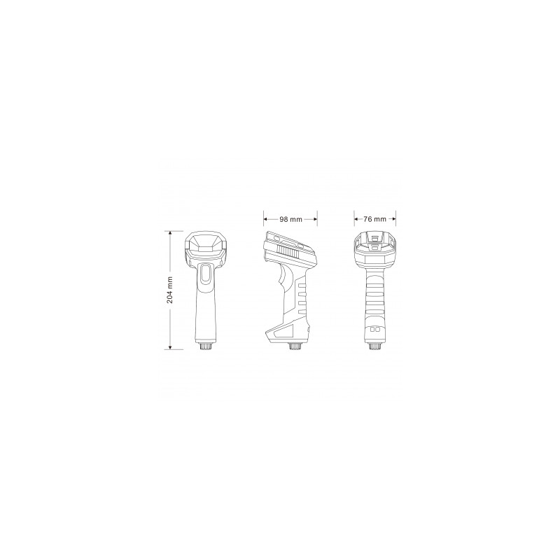 Virtuos HW-857 CCD 2D priemyselná, čítačka, bezdrôtová, USB, tmavo šedá