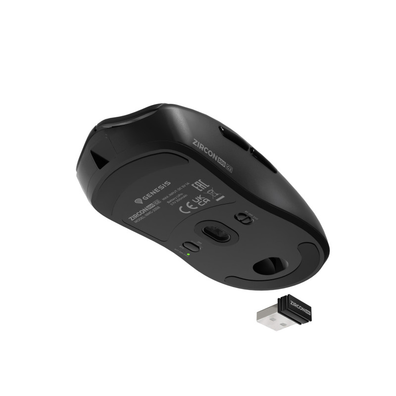 Herná myš Genesis ZIRCON 500 G2/Herná/Optická/10 000 DPI/USB+BT/Čierna