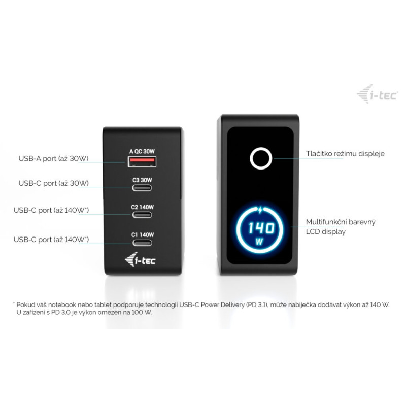 i-tec 140W Intelligent Multiport USB Charger