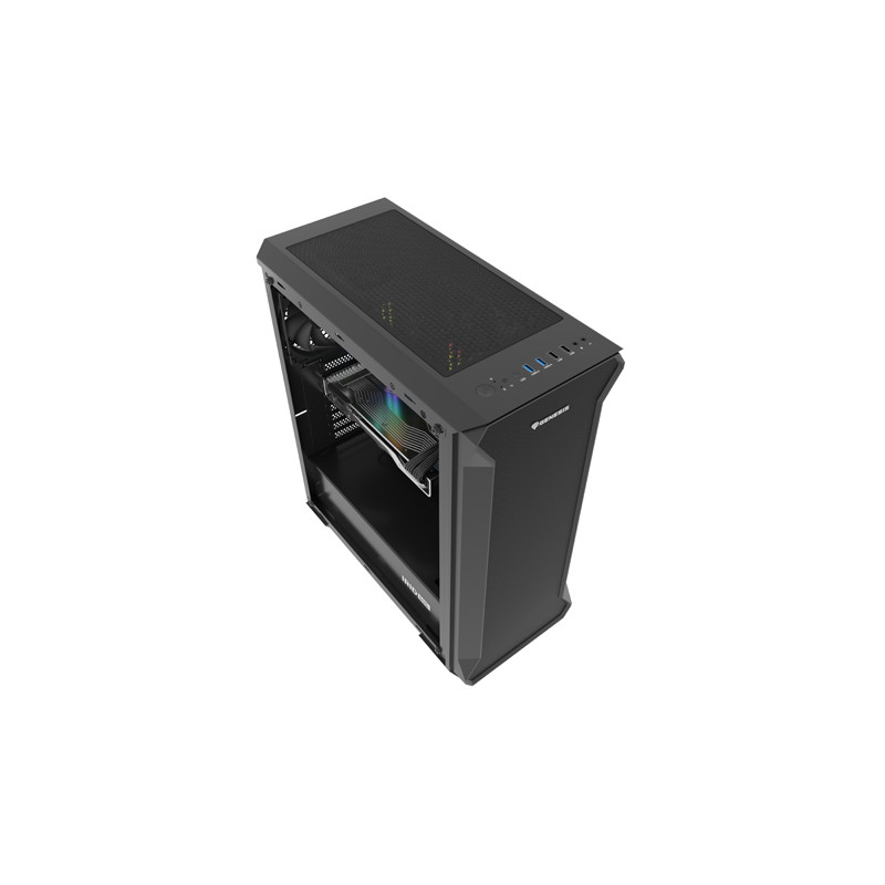 Počítačová skriňa Genesis IRID 505F/Midi Tower/Transpar./Čierna