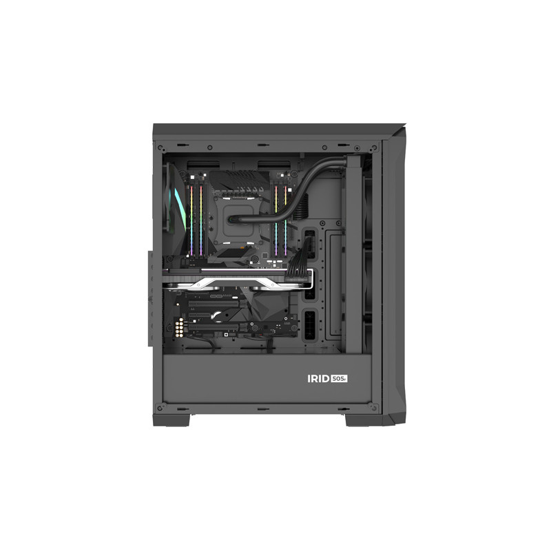 Počítačová skriňa Genesis IRID 505F/Midi Tower/Transpar./Čierna