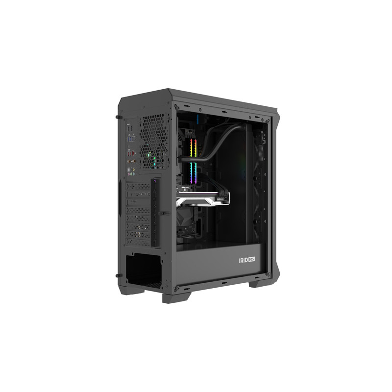 Počítačová skriňa Genesis IRID 505F/Midi Tower/Transpar./Čierna