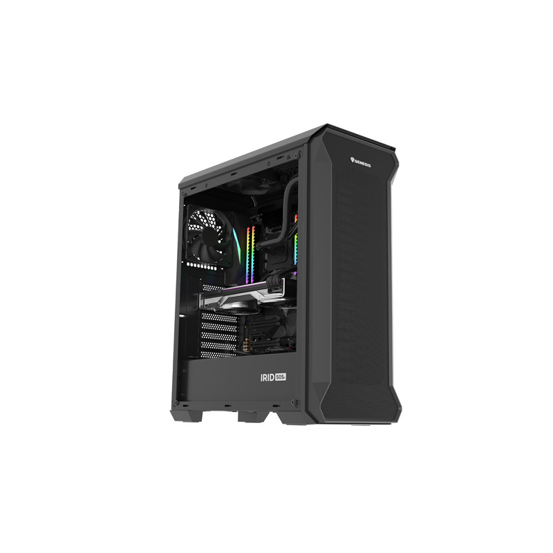 Počítačová skriňa Genesis IRID 505F/Midi Tower/Transpar./Čierna