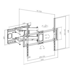 Výsuvný držiak Brateck LPA77-696 pre TV 60''-120'' 120kg polohovateľný nástenný Heavy Duty