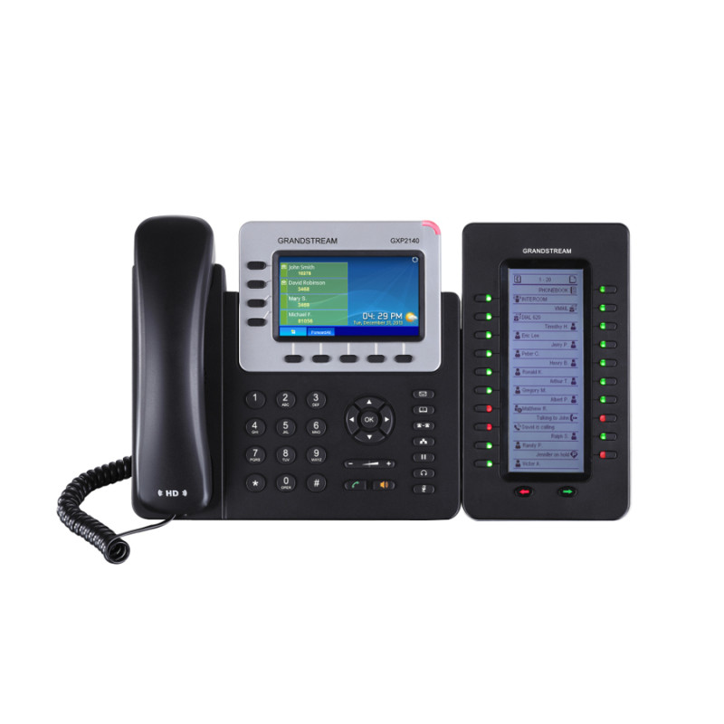 Grandstream GXP2130, 2,8'' LCD bar. displej, 3 SIP účty, 4 prog. hr., 8 BLF, BT, dual Gbit port, PoE