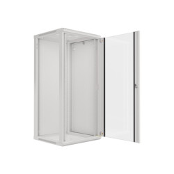 LANBERG RACKOVÁ SKRIŇA 19'' NÁSTENNÁ 27U/600X600 (FLAT PACK) S PRESKLENÝMI DVERAMI ŠEDÁ V2