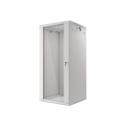 LANBERG RACKOVÁ SKRIŇA 19'' NÁSTENNÁ 27U/600X600 (FLAT PACK) S PRESKLENÝMI DVERAMI ŠEDÁ V2