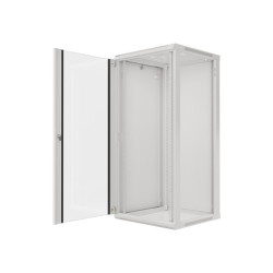 LANBERG RACKOVÁ SKRIŇA 19'' NÁSTENNÁ 27U/600X600 (FLAT PACK) S PRESKLENÝMI DVERAMI ŠEDÁ V2