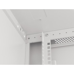LANBERG RACKOVÁ SKRIŇA 19'' NÁSTENNÁ 27U/600X600 (FLAT PACK) S PRESKLENÝMI DVERAMI ŠEDÁ V2