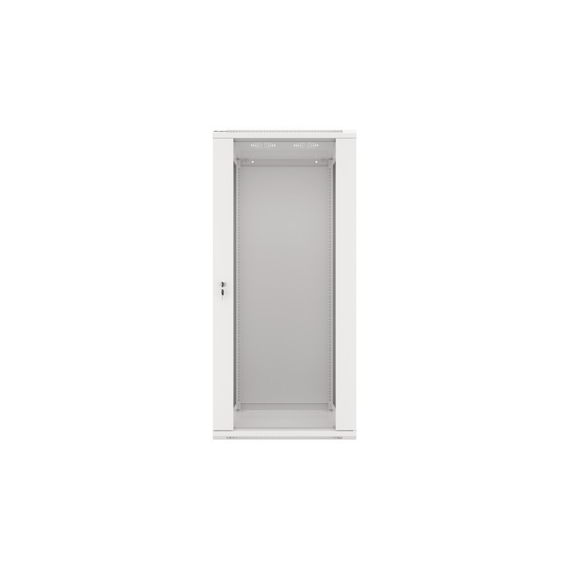LANBERG RACKOVÁ SKRIŇA 19'' NÁSTENNÁ 27U/600X600 (FLAT PACK) S PRESKLENÝMI DVERAMI ŠEDÁ V2