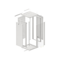 LANBERG RACKOVÁ SKRIŇA 19'' NÁSTENNÁ 27U/600X600 (FLAT PACK) S PRESKLENÝMI DVERAMI ŠEDÁ V2