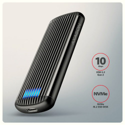 AXAGON EEM2-SC, USB-C 10Gbps externý box pre M.2 NVMe SSD, bezšroubový, žebrovaný hliník