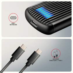 AXAGON EEM2-SC, USB-C 10Gbps externý box pre M.2 NVMe SSD, bezšroubový, žebrovaný hliník
