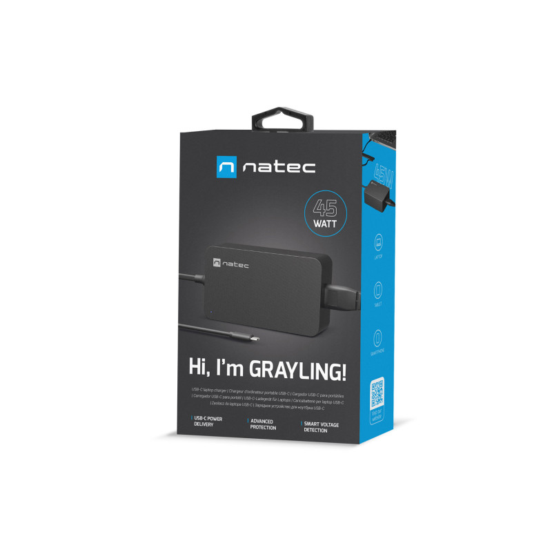 Nabíjačka Natec GRAYLING 45W USB-C pre notebooky, tablety, smartfóny