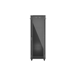 LANBERG 19'' VOĽNE STOJÚCA RACKOVÁ SKRIŇA 37U/600X600 (FLAT PACK) S PRESKLENÝMI DVERAMI ČIERNA