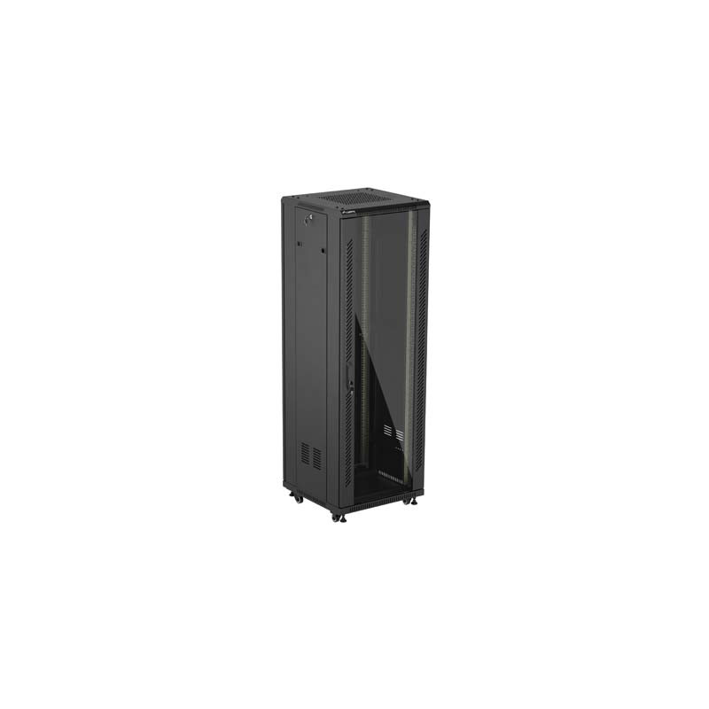 LANBERG 19'' VOĽNE STOJÚCA RACKOVÁ SKRIŇA 37U/600X600 (FLAT PACK) S PRESKLENÝMI DVERAMI ČIERNA