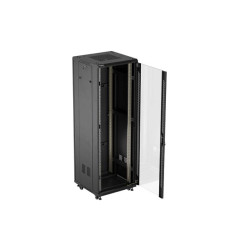 LANBERG 19'' VOĽNE STOJÚCA RACKOVÁ SKRIŇA 37U/600X600 (FLAT PACK) S PRESKLENÝMI DVERAMI ČIERNA