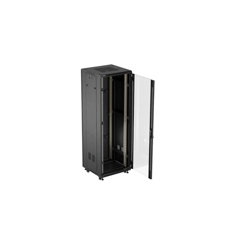 LANBERG 19'' VOĽNE STOJÚCA RACKOVÁ SKRIŇA 37U/600X600 (FLAT PACK) S PRESKLENÝMI DVERAMI ČIERNA