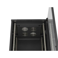 LANBERG 19'' VOĽNE STOJÚCA RACKOVÁ SKRIŇA 37U/600X600 (FLAT PACK) S PRESKLENÝMI DVERAMI ČIERNA