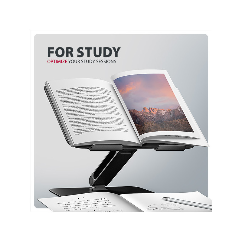 AXAGON STND-LQB hliníkový HQ stojan na notebook 10''-17.3'' nastaviteľná výška a uhol, čierny