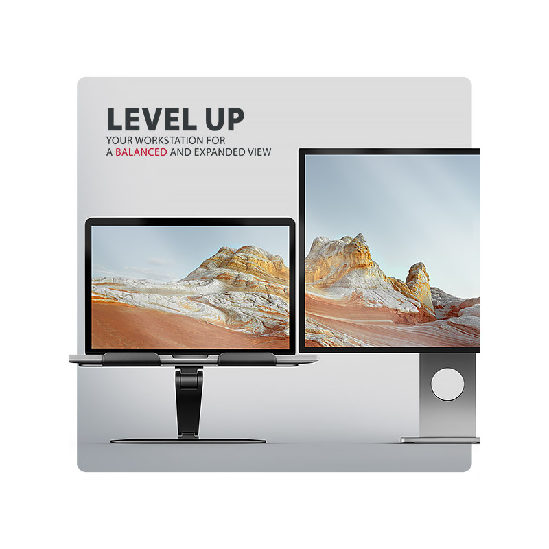 AXAGON STND-LQB hliníkový HQ stojan na notebook 10''-17.3'' nastaviteľná výška a uhol, čierny