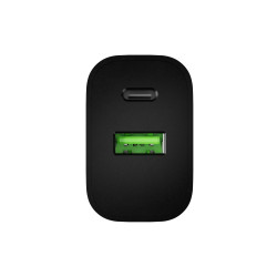 Univerzálna nabíjačka Natec RIBERA 20 W, 1X USB-A + 1X USB-C, čierna