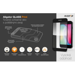 Aligator Ochranné tvrzené sklo GLASS PRINT, iPhone 14 Pro, čierna, celoplošné lepenie
