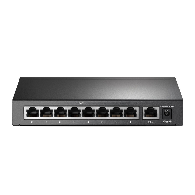 TP-Link TL-SF1009P 8x10/100 POE+ 65W, 1x10/100 RJ45 nonPOE, desktop CCTV switch, kov.