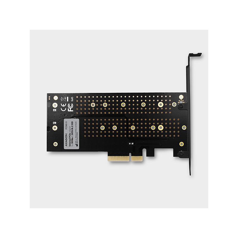 AXAGON PCEM2-D, PCIe x4 - M.2 NVMe M-key + SATA B-key slot adaptér, vr. LP