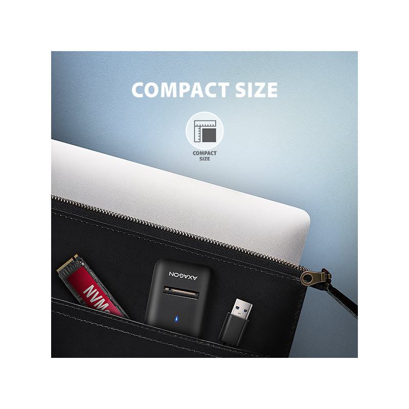 AXAGON ADM2-AM USB-A 10Gbps - M.2 NVMe & SATA SSD adaptér, kábel USB-A 10cm