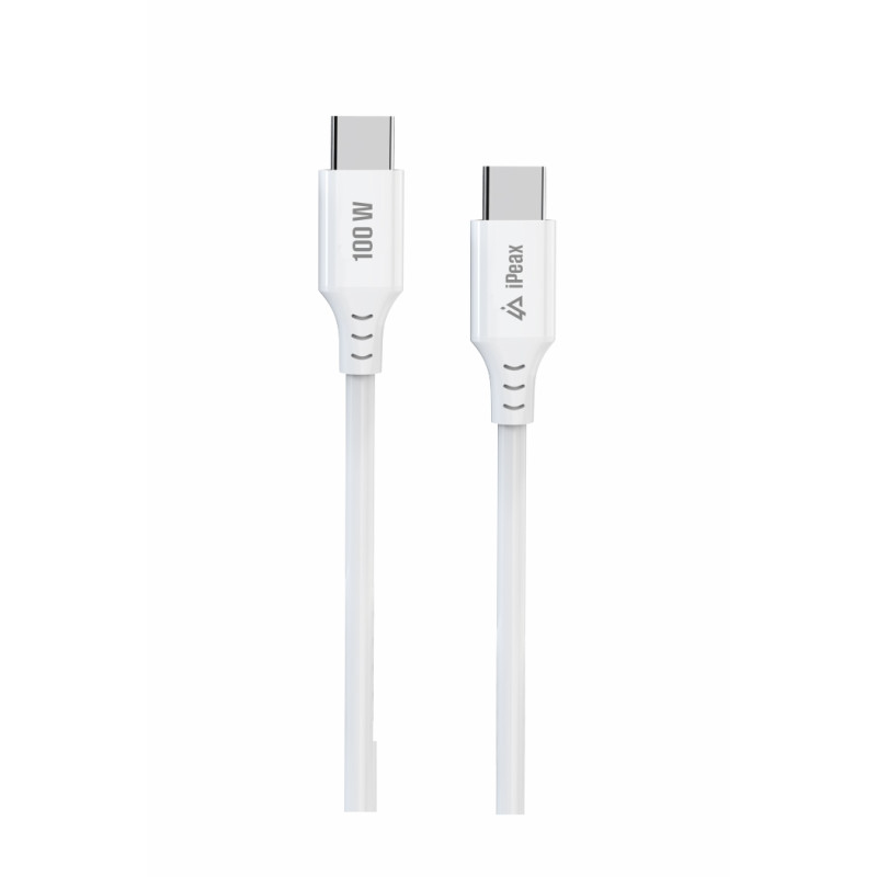 ER - TPU KÁBEL USB-C / USB-C 1,5M, 5A, 100W BIELÝ