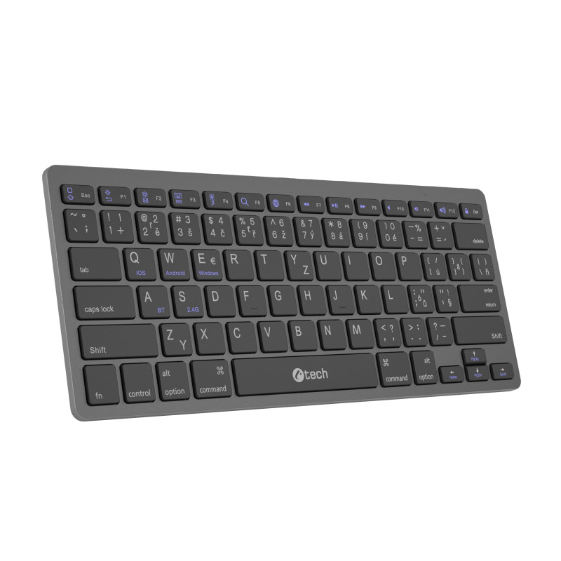 Klávesnica C-TECH KB-120S Dual mode, bezdrôtová,