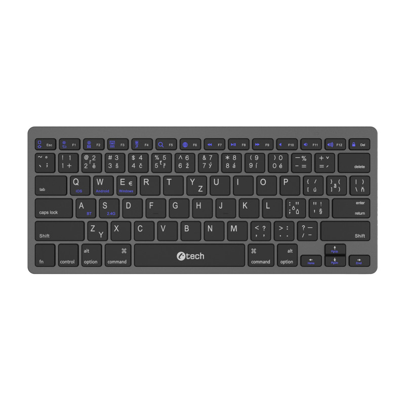 Klávesnica C-TECH KB-120S Dual mode, bezdrôtová,