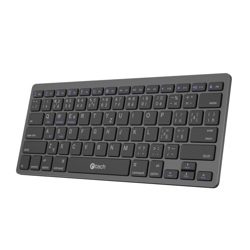 Klávesnica C-TECH KB-120S Dual mode, bezdrôtová,