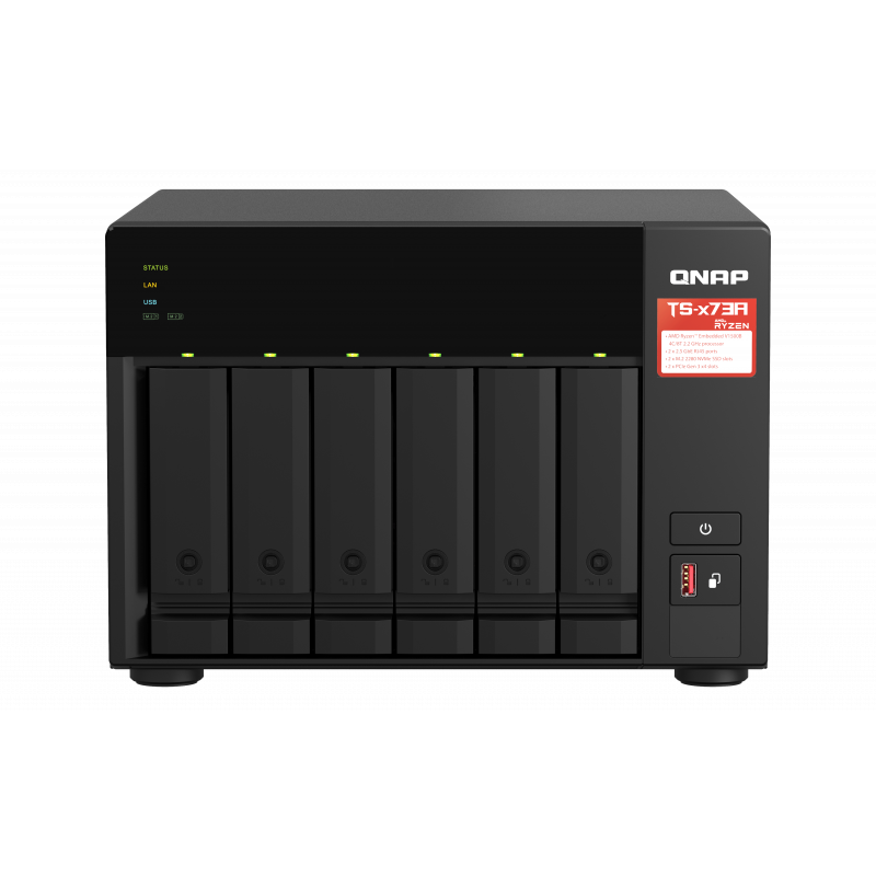 QNAP TS-673A-8G (Ryzen 2,2GHz / 8GB RAM / 6x SATA / 2x M.2 NVMe slot / 2x 2,5GbE / 2x PCIe / 4x USB)