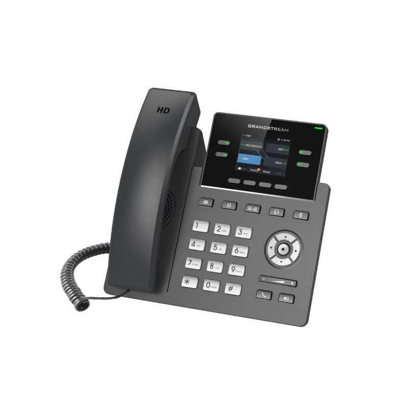 Grandstream GRP2612, 2.4'' TFT bar. displej, 2 SIP účty, 4 prog. hr., 16 BLF hr., dual port 10/100 Mb