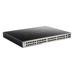 D-Link DGS-3130-54PS L3 Stck. Mng. PoE switch, 48x GbE PoE+, 2x 10G RJ-45, 4x 10G SFP+, PoE 370W