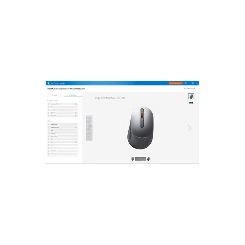 Dell MS5320W/Kancelárska/Optická/Pre pravákov/1 600 DPI/Bezdrôtová USB/Čierna
