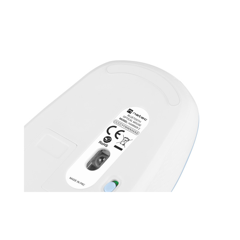 Natec optická myš HARRIER 2/1600 DPI/Kancelárska/Optická/1 600 DPI/Bezdrôtová Bluetooth/Svetlo modrá
