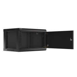 LANBERG RACKOVÁ SKRIŇA 19'' PRO MONTÁŽ NA STENU 6U/600X450 PRO VLASTNÚ MONTÁŽ S KOVOVÝMI DVERMI ČIERNA