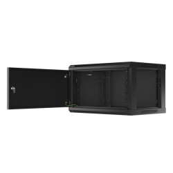 LANBERG RACKOVÁ SKRIŇA 19'' PRO MONTÁŽ NA STENU 6U/600X450 PRO VLASTNÚ MONTÁŽ S KOVOVÝMI DVERMI ČIERNA