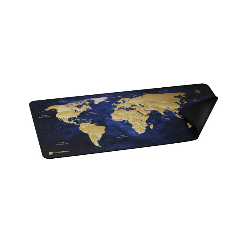 Maxi podložka pod myš Natec WORLD, 80x40cm, modrá