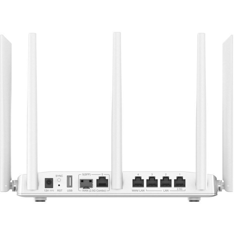 Grandstream GWN7062 Wi-Fi 6 router, 1× 2.5G Combo SFP/RJ45 WAN, 1× 1G WAN/LAN, 1× 2.5G LAN, 2× 1G LA