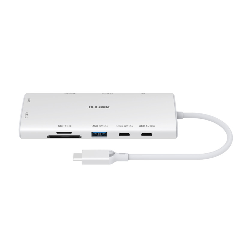 D-Link 10-in-1 USB-C Hub with HDMI x2 / USB-C x2, USB A x2 / Ethernet/Card Reader/Power Delivery