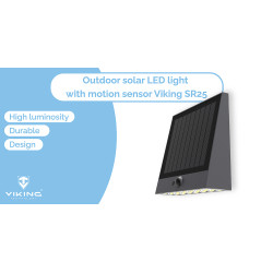 Vonkajšie solárne LED svetlo Viking SR25/Pohybový senzor/1000 lm/4 režimy/IP54/denná biela