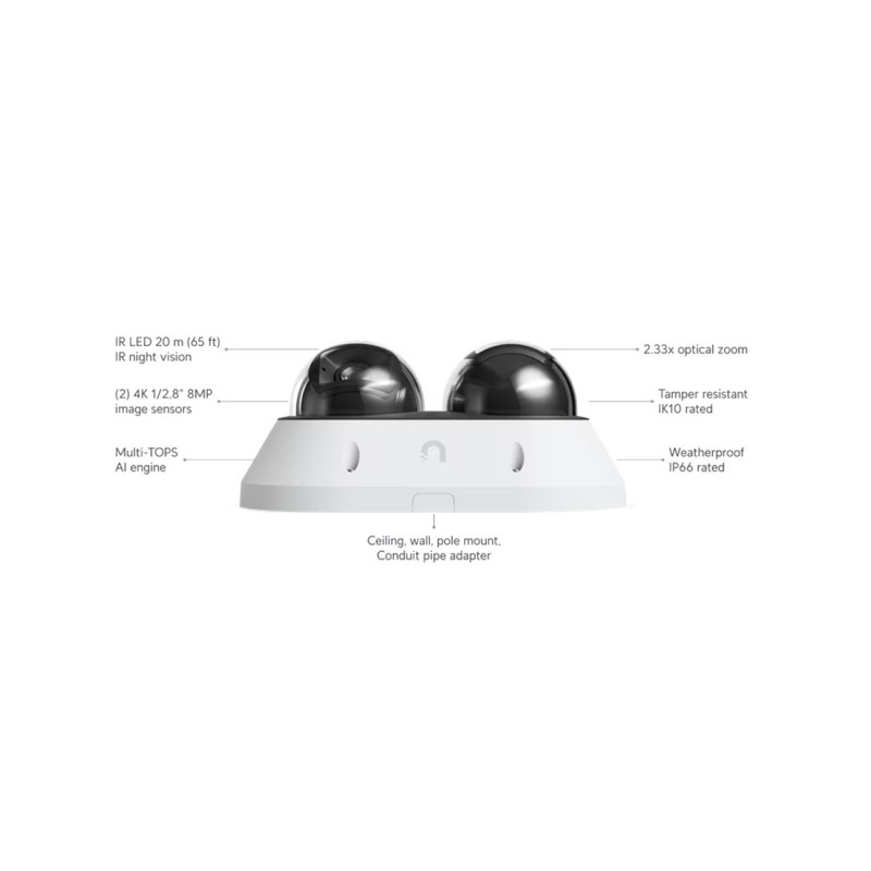 UBIQUITI ENTERPRISE - Ubiquiti UVC-AI-MS-2-W - UniFi Enterprise AI Multi Sensor 2, biela