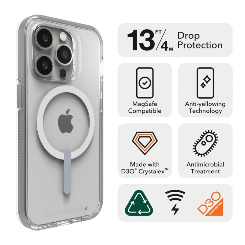 ZAGG GEAR4 Crystal Palace Snap kryt iPhone 14 Pre priehľadný
